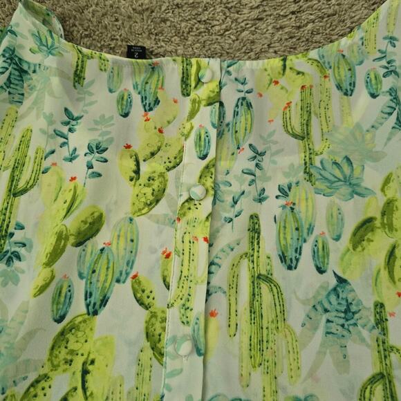 Torrid Women’s Blouse Plus Size 2X Cactus Print Button Back Boho Resortwear - Picture 8 of 8